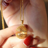 925 Silver Aromatherapy Oil Ball Pendant Necklace Plated Light Jewelry