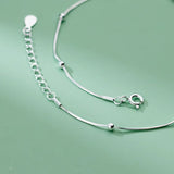 925 Sterling Silver Hollow Flower Anklet Snake Chain Ankle Bracelet
