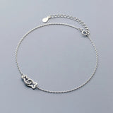 925 Silver Hollow Kissing Fish Anklets Summer Ankle Bracelets