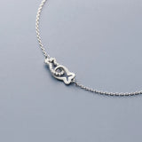 925 Silver Hollow Kissing Fish Anklets Summer Ankle Bracelets