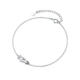 925 Silver Hollow Kissing Fish Anklets Summer Ankle Bracelets