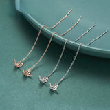 925 Sterling Silver Paper Crane Drop Earrings for Women