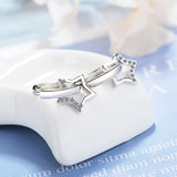 925 Silver Star Hoop Earrings Women Creole Boucle D'oreille