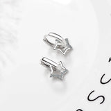 925 Silver Star Hoop Earrings Women Creole Boucle D'oreille
