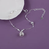 925 Sterling Silver Bell Pendant Anklet Bracelet for Women