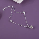 925 Sterling Silver Bell Pendant Anklet Bracelet for Women