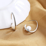 925 Sterling Silver Hook Earrings with 7mm Shell Pearl Gold Plating