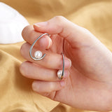 925 Sterling Silver Hook Earrings with 7mm Shell Pearl Gold Plating