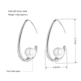 925 Sterling Silver Hook Earrings with 7mm Shell Pearl Gold Plating