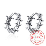 925 Silver Barbed Wire Ear Cuff Hoop Earring