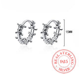 925 Silver Barbed Wire Ear Cuff Hoop Earring