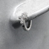925 Silver Hopp Earrings CZ Round Geometric Cross Earrings Fine Gift