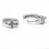 925 Silver Hopp Earrings CZ Round Geometric Cross Earrings Fine Gift