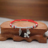 925 Silver Horse Red Bracelet Women Lucky Bangle Amulet Jewelry