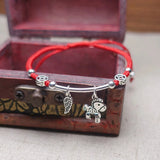 925 Silver Horse Red Bracelet Women Lucky Bangle Amulet Jewelry