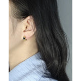 925 Silver U-shaped Agate Women Hoop Earrings