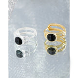 925 Silver U-shaped Agate Women Hoop Earrings