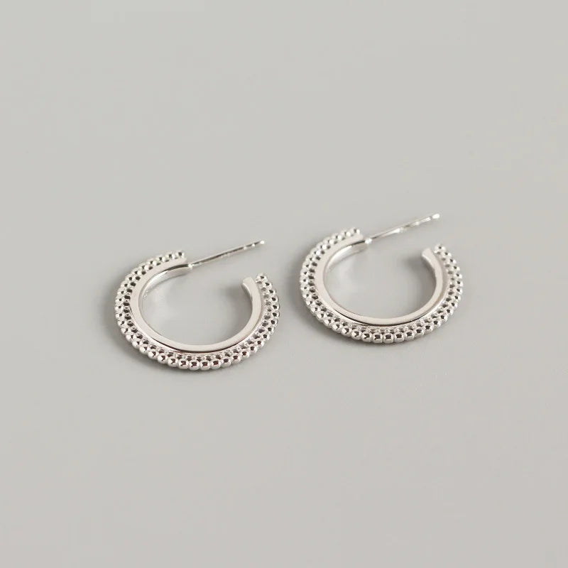 925 Silver Small Bead Stud Earrings for Women