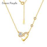 925 Silver Infinity Love Heart Necklace Zircon Choker