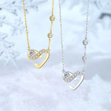 925 Silver Infinity Love Heart Necklace Zircon Choker