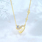 925 Silver Infinity Love Heart Necklace Zircon Choker