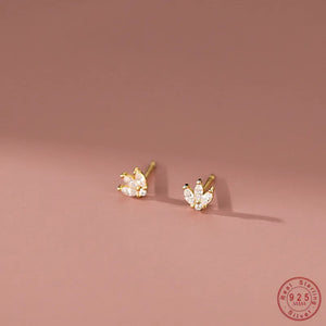 925 Silver Zircon Small Stud Earrings Women Jewelry