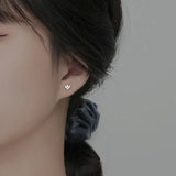 925 Silver Zircon Small Stud Earrings Women Jewelry