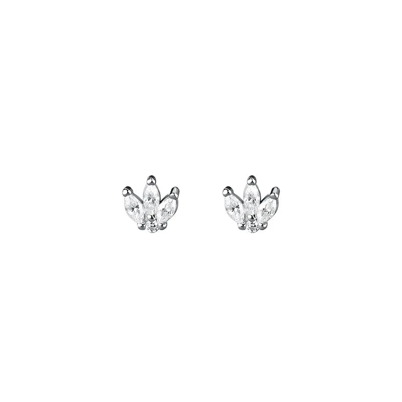 925 Silver Zircon Small Stud Earrings Women Jewelry