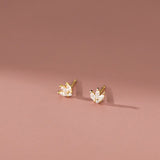 925 Silver Zircon Small Stud Earrings Women Jewelry