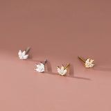 925 Silver Zircon Small Stud Earrings Women Jewelry