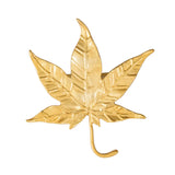 925 Sterling Silver Maple Leaf Brooch 18k Plating Women Suit Dress Accessory