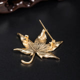 925 Sterling Silver Maple Leaf Brooch 18k Plating Women Suit Dress Accessory