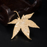 925 Sterling Silver Maple Leaf Brooch 18k Plating Women Suit Dress Accessory