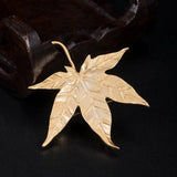925 Sterling Silver Maple Leaf Brooch 18k Plating Women Suit Dress Accessory