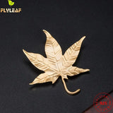 925 Sterling Silver Maple Leaf Brooch 18k Plating Women Suit Dress Accessory