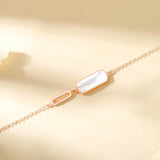 925 Silver Agate Bracelet Geometric Design Rose Plating