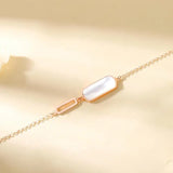 925 Silver Agate Bracelet Geometric Design Rose Plating