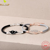 925 Sterling Silver Angel Demon Wings Bracelet Romantic Couple Accessories