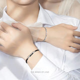 925 Silver Angel Wings Rope Chain Couple Bracelet Romantic Accessories