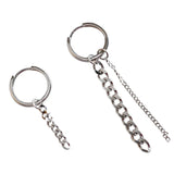 925 Silver Asymmetric Chain Tassel Dangle Earrings Femme Party Accessories