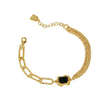 925 Silver Asymmetric Double Layer Chain Bracelet For Women