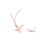 925 Silver Asymmetric Rope Knot Stud Earring Rose Plating