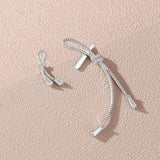 925 Silver Asymmetric Rope Knot Stud Earring Rose Plating
