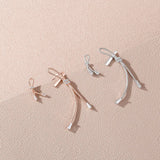 925 Silver Asymmetric Rope Knot Stud Earring Rose Plating