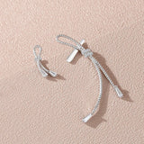 925 Silver Asymmetric Rope Knot Stud Earring Rose Plating
