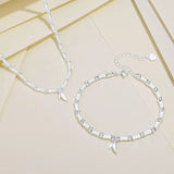 925 Silver Bamboo Chain Bracelet Original Femme Accessories
