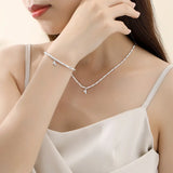 925 Silver Bamboo Chain Bracelet Original Femme Accessories