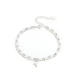 925 Silver Bamboo Chain Bracelet Original Femme Accessories