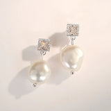 925 Silver Baroque Freshwater Pearl Stud Earrings Rose