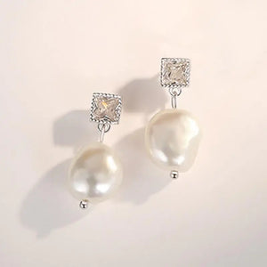 925 Silver Baroque Freshwater Pearl Stud Earrings Rose